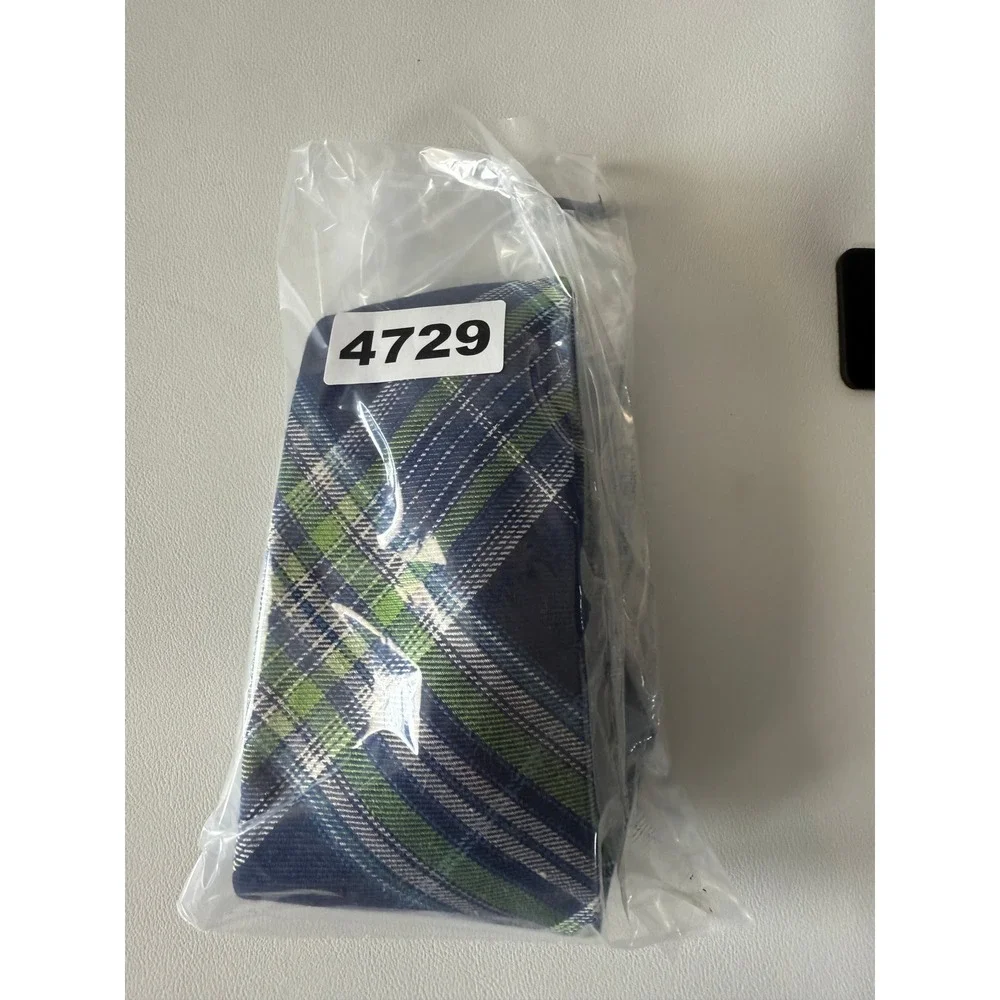 Lauren Ralph Lauren Mens Plaid Blue Lime Green Linen Silk Blend 3